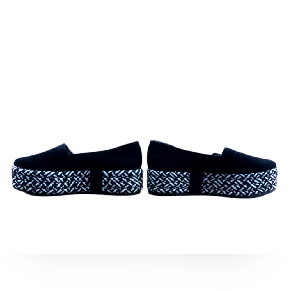 All Saints Bora Braided Platform Emo Goth Black Suede Almond Toe Loafers 6.5 - Picture 3 of 12